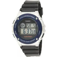 שעון יד דיגיטלי לגברים עם רצועת סיליקון שחורה Casio W-216H-2AVDF 