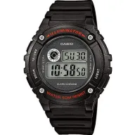 שעון יד דיגיטלי לגברים עם רצועת סיליקון שחורה Casio W-216H-1AVDF 