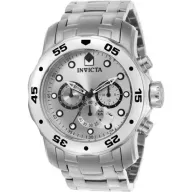 שעון יד אנלוגי לגברים עם רצועת Stainless Steel כסופה 0071  Invicta Pro Diver SCUBA  - צבע כסוף