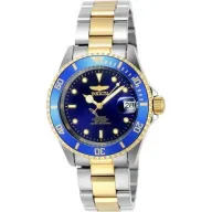 שעון יד אנלוגי לגברים עם רצועת Stainless Steel כסופה/זהובה Invicta Pro Diver 8928OB - צבע כחול