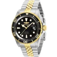 שעון יד אנלוגי לגברים עם רצועת Stainless Steel כסופה/זהובה Invicta Pro Diver 30094 - צבע שחור