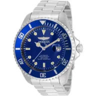 שעון יד אנלוגי לגברים עם רצועת Stainless Steel כסופה Invicta Pro Diver 35718 - צבע כחול 