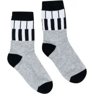  זוג גרביים מעוצבים לילדים Pulliez דגם פסנתר - מידת One Size שמתאימה למידות 24-35