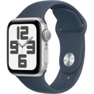 מציאון ועודפים - שעון חכם Apple Watch SE 2023 GPS 40mm צבע שעון Silver Aluminium צבע רצועה Storm Blue Sport Band - גודל M/L