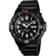 שעון יד אנלוגי לגברים עם רצועת סיליקון שחורה Casio MRW-200H-1BVDF - שחור