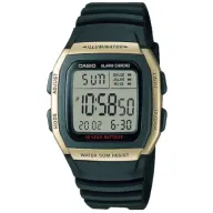 שעון יד דיגיטלי עם רצועת סיליקון שחורה Casio W-96H-9AVDF - זהב 