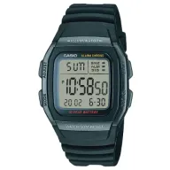 שעון יד דיגיטלי עם רצועת סיליקון שחורה Casio W-96H-1BVDF - שחור