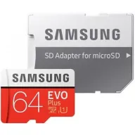 כרטיס זיכרון Samsung EVO Plus Micro SDXC UHS-I MB-MC64HA - נפח 64GB - עם מתאם ל-SD