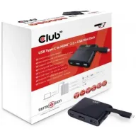 מציאון ועודפים - תחנת עגינה Club3D USB Type-C to HDMI 2.0 + USB 2.0 + USB Type-C Charging Mini Dock CSV-1534