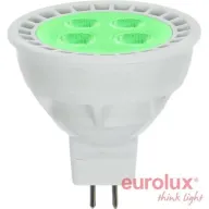 נורת LED דקרויקה Eurolux 4W 12V GU5.3 A50 LED Bulb - אור ירוק