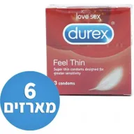 קונדומים Durex Feel Thin - סך הכל 6 מארזים, 3 יחידות בכל מארז