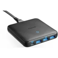מטען מפצל Anker PowerPort Atom III Slim Charger 65W PD בחיבור USB Type-C / 3xUSB-A - צבע שחור