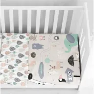 זוג סדיני כותנה אורגנית למיטת תינוק ספארי Safari בגודל 70X140 מבית Vardinon 