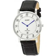 שעון יד אנלוגי יוניסקס Orient Classic Unisex FGW0100JW0 - צבע כסוף עם רצועת עור שחורה