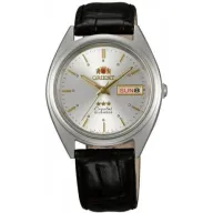 שעון יד אנלוגי אוטומטי יוניסקס Orient Tri Star FAB0000JW9 - צבע כסוף עם רצועת עור שחורה