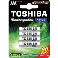 4 סוללות נטענות Toshiba AAA 950mAh TNH-03GAE