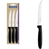 3 סכינים לחיתוך בשר וירקות 8.3 אינטש / 21.3 ס''מ Tramontina - צבע שחור