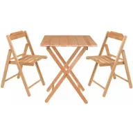 סט פינת ישיבה לגינה - 2 כסאות ושולחן Tramontina Teak Wood - צבע עץ טיק טבעי