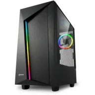 מארז מחשב ללא ספק Sharkoon REV100 ATX RGB - צבע שחור