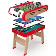 שולחן משחקים 4 ב-1: כדורגל, ביליארד, טניס שולחן והוקי מבית Smoby