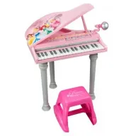 פסנתר כנף אלקטרוני נסיכות דיסני עם מיקרופון וכיסא מבית Winfun 