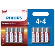 8 סוללות Philips Power Alkaline AA