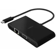 מתאם מולטימדיה וטעינה Belkin USB Type-C Multimedia + PD Charge Adapter To HDMI+VGA+Ethernet