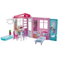 ברבי - בית-בובות עם בריכה ומגוון אביזרים מבית Mattel
