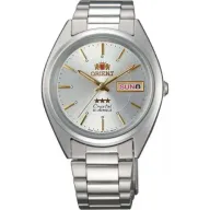 שעון יד אנלוגי אוטומטי לגברים Orient Tri Star FAB00006W9 - צבע כסוף עם רצועת מתכת כסופה