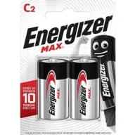 2 סוללות Energizer Max Alkaline Battery C2 C-LR14 Pack