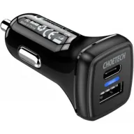 מטען מהיר לרכב Choetech 36W Power Delivery Type C + Quick Charge 3.0 USB