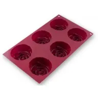 תבנית להכנת 6 מאפינס בצורת ורדים מסיליקון 30X17.5X4 ס''מ Soltam Bake It Up