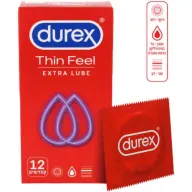 מארז קונדומים Durex Thin Feel עם חומר סיכוך - סך הכל 12 יחידות