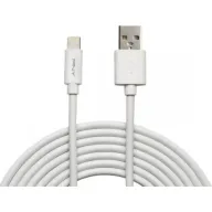 כבל סנכרון וטעינה PNY Charge & Sync מחיבור USB Type-A לחיבור Lightning באורך 3 מטר - צבע לבן