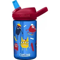 בקבוק שתייה לילדים 400 מ''ל CamelBak Eddy Kids Plus - צבע כחול/אדום עם סקייטבורדים
