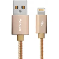 כבל קלוע Lightning ל-USB באורך 1.2 מטר Wesdar T38- צבע זהב