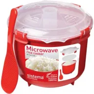 סיר בישול לאורז 2.6 ליטר + כף הגשה מסדרת Microwave צבע אדום - Sistema 