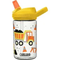 בקבוק שתייה לילדים 400 מ''ל CamelBak Eddy Kids Plus - צבע צהוב עם ציורי משאיות