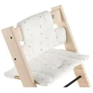 כרית ריפוד ועיצוב מ-100% כותנה אורגנית לכיסא אוכל Stokke Tripp Trapp - צבע לבן/שחור