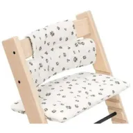 כרית ריפוד ועיצוב מ-100% כותנה אורגנית לכיסא אוכל Stokke Tripp Trapp - צבע לבן/אפור