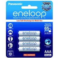 4 סוללות AAA נטענות Panasonic Eneloop 800mAh - צבע לבן