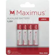 4 סוללות Maximus Alkaline AAA LR03