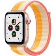 שעון חכם Apple Watch SE GPS + Cellular 44mm צבע שעון Gold Aluminum צבע רצועה Maize / White Sport Loop