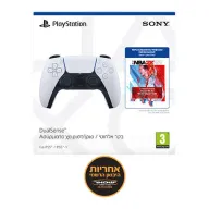 בקר משחק אלחוטי Sony PlayStation DualSense PS5 - צבע לבן + חבילת NBA 2K22 Jumpstart - אחריות יבואן רשמי ישפאר
