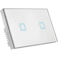 מציאון ועודפים - מפסק תאורה Wi-Fi חכם תחת הטיח Semicom - שניי מתגים - זכוכית לבנה