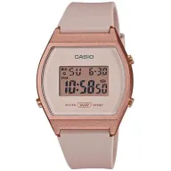 שעון יד דיגיטלי לנשים עם רצועת סיליקון ורודה Casio LW-204-4ADF - זהב ורוד
