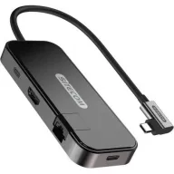 מפצל בחיבור USB מסוג TYPE C לחיבור HDMI חיבור 2xUSB-A ו-2xUSB Type-C טעינת 100W/7.5 וכניסת כבל רשת Sitecom - צבע שחור