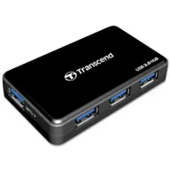 מפצל Transcend USB 3.0 4-Port Hub With External Power Adapter Black