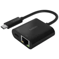 מציאון ועודפים - מתאם רשת עם טעינה Belkin USB Type-C Gigabit Ethernet With USB Type-C 