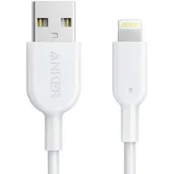 כבל סנכרון וטעינה Anker PowerLine II מחיבור USB Type-A לחיבור Lightning באורך 0.9 מטר - צבע לבן